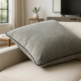 Piped Velvet Charcoal / Silver Cushion Cover s 43cm x 43cm 43x43cm