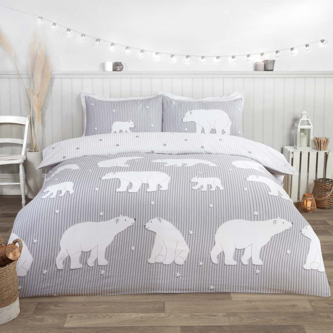 Polar Bear Flannelette Duvet Cover Set