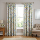 Sweetpea Floral Lilac 100% Cotton Pencil Pleat Curtains 66" x 72" 1