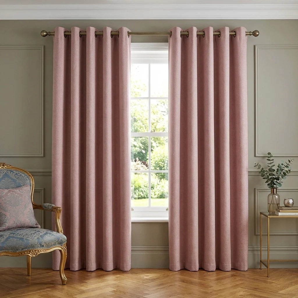 Essential Pink Thermal Blackout Eyelet Curtains