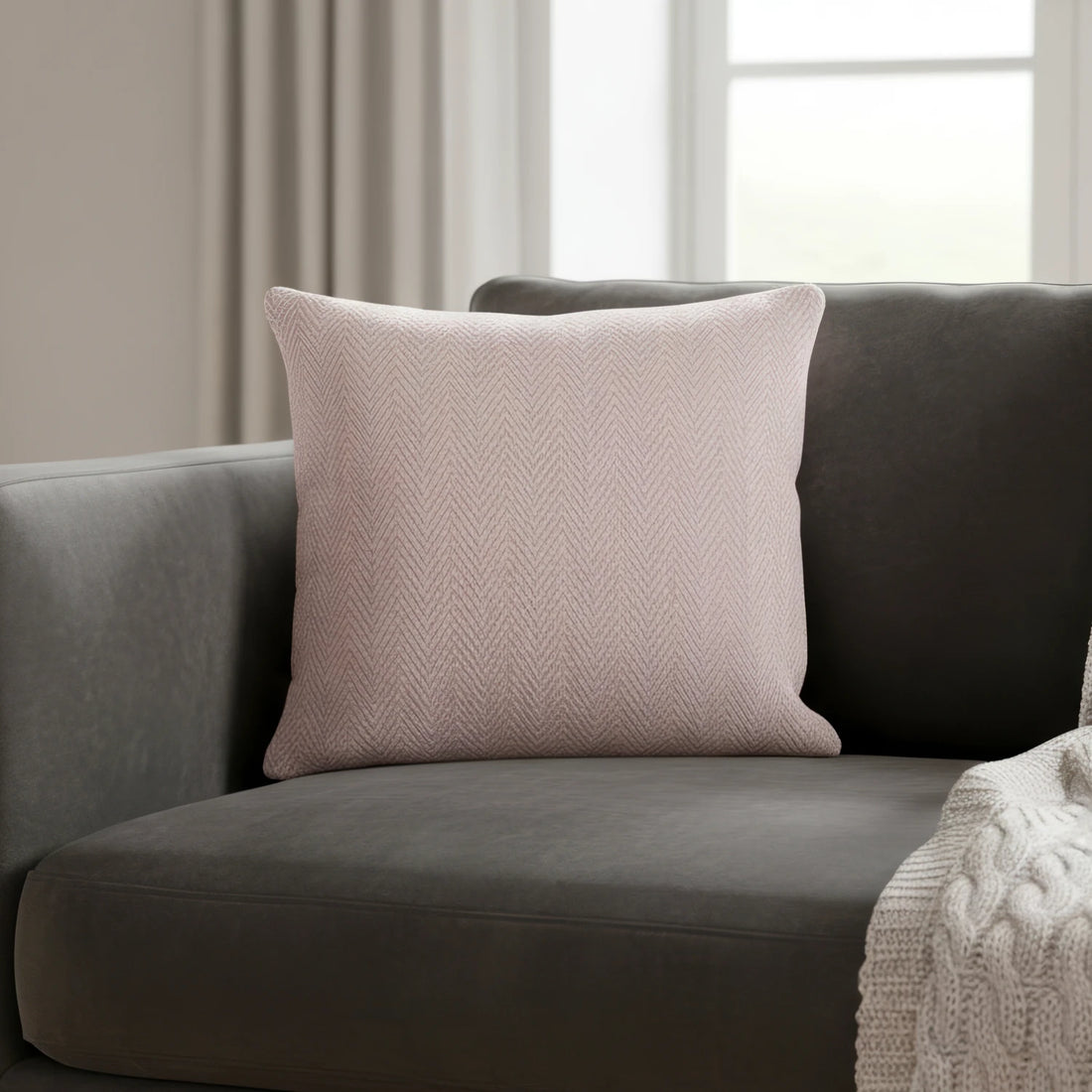 Skye 100% Cotton Pink Cushion Cover 17" x 17