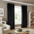 Crushed Velvet Eyelet Curtains - Charcoal