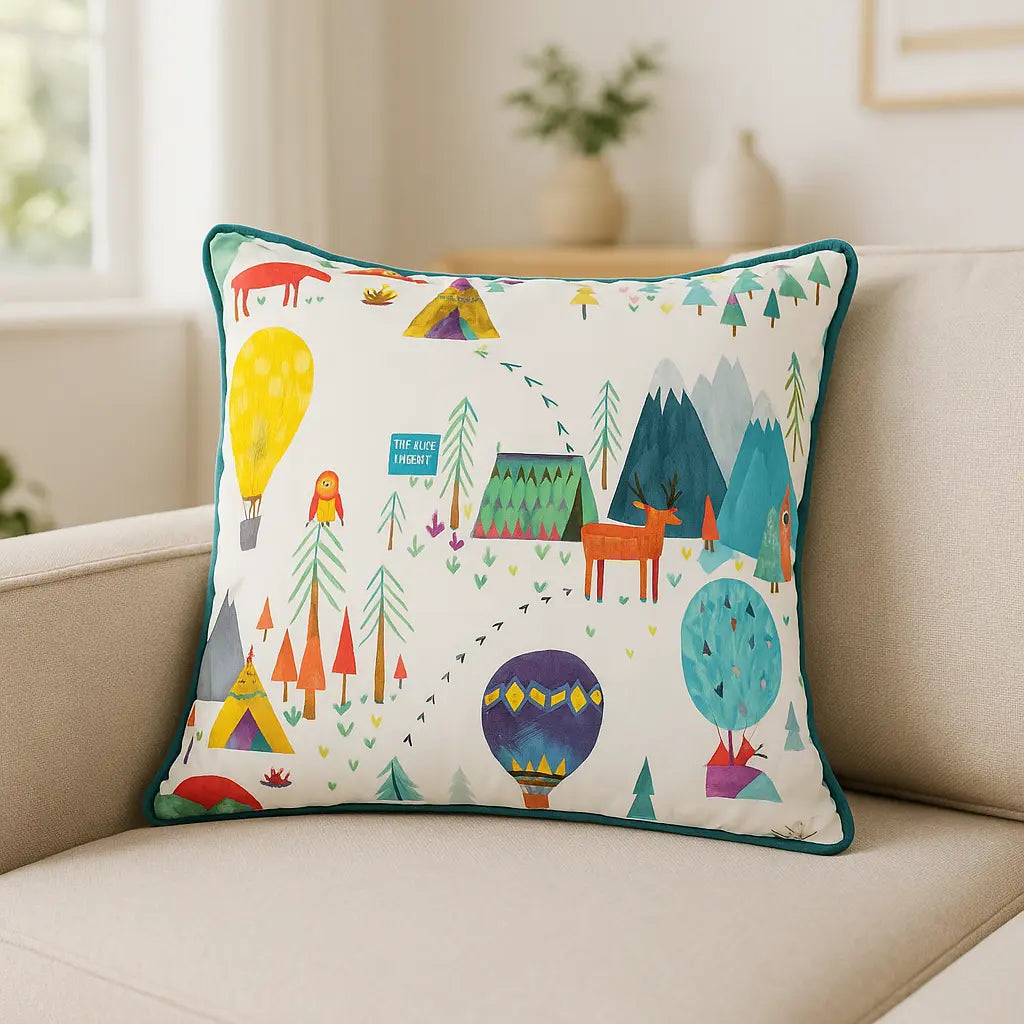 Away We Go Velvet Rainbow Cushion Cover 55cm x 55cm