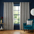 Reflections Jacquard Eyelet Curtains - Silver