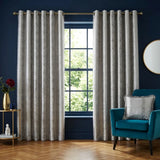 Reflections Jacquard Eyelet Curtains - Silver