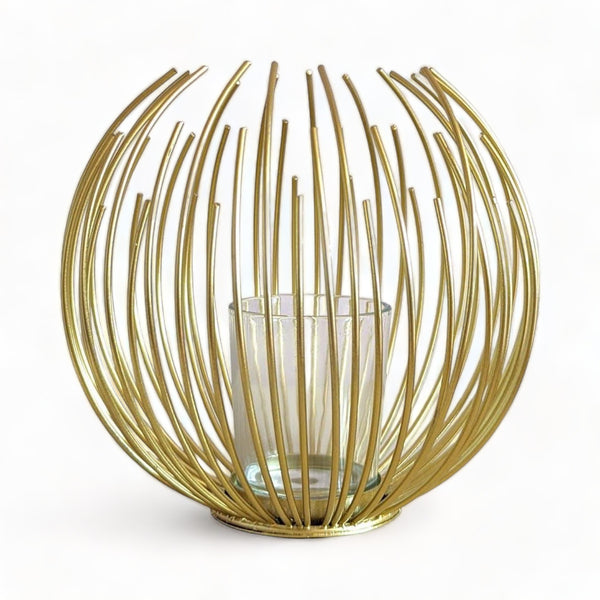 Gold Urchin Wire Tealight Candle Holder