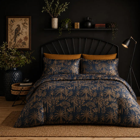 Midnight Palm Navy Duvet Cover Set 1