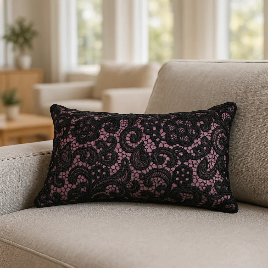 Macrame Amethyst Cushion Cover 30cm x 50cm