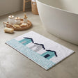 Beach Huts 100% Cotton Bath Mat 1