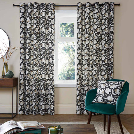Luna Floral Eyelet Curtains by Fusion