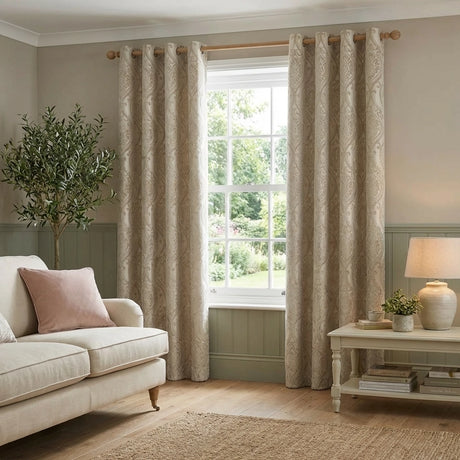 Chateau Jacquard Ready Made Eyelet Curtains 1