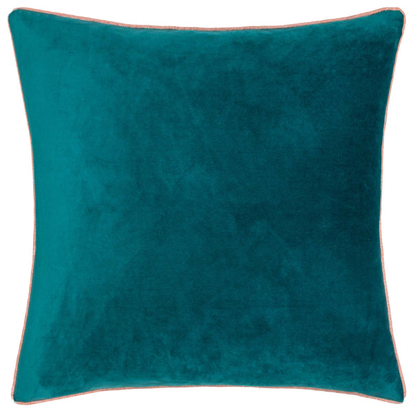 Meridian Velvet Cushion Cover Teal + Blush