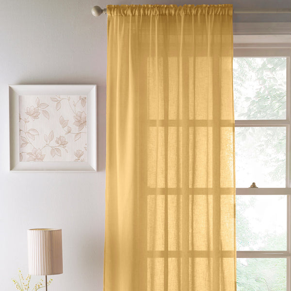 Eden Recycled Voile Curtain Panel Ochre
