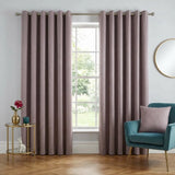 Strata Thermal Dim Out Woven Eyelet Curtains Pair - Blush