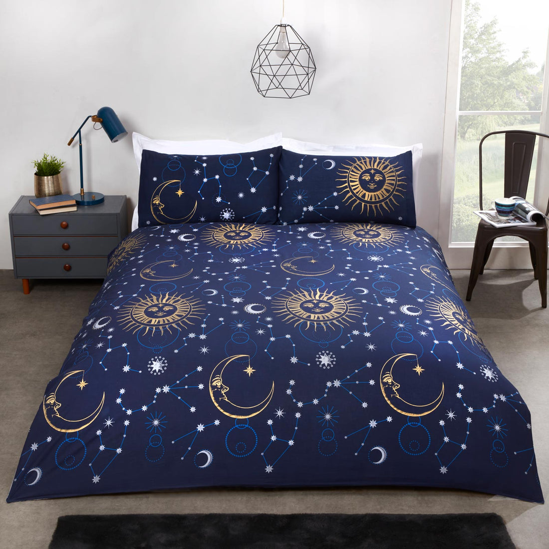Celestial Black Duvet Cover Bedding Set