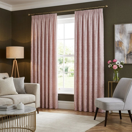 Blossom Jacquard Pencil Pleat Ready Made Curtains 1
