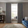 Kendal Lined Eyelet Ready Made Curtains - Charcoal