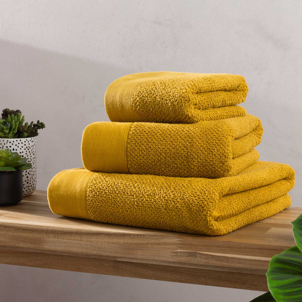 Textured Weave Towel Ochre