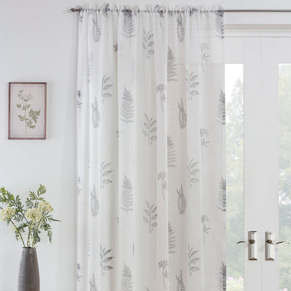 Bracken Voile Curtain Panel Grey