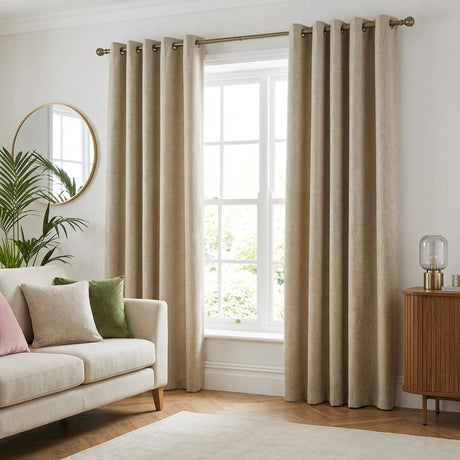 Sorbonne Cotton Lined Ready Made Eyelet Curtains 28