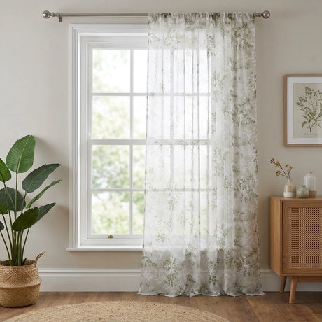 Tiverton Floral Voile Curtain Panel 1