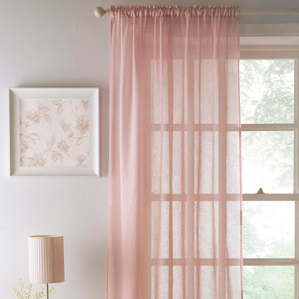 Eden Recycled Voile Curtain Panel Blush