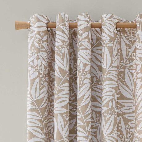 Catherine Lansfield Sorrel Leaf Ready Made Eyelet Curtains - Green image 2