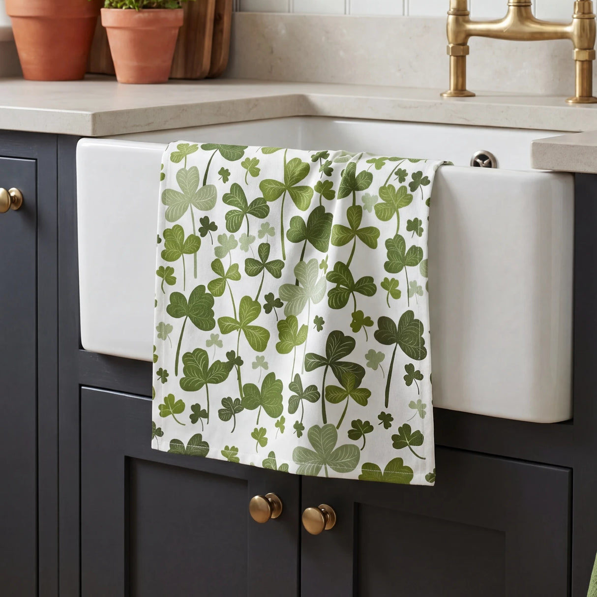 Shamrocks 100% Cotton Tea Towel 1