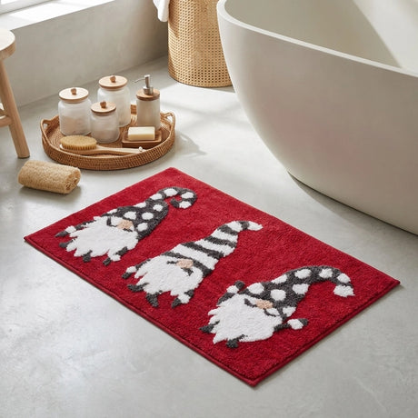 Christmas Gonks Festive Bathroom Bath Mat 1