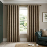 Amberley Thermal Eyelet Curtains - Earth