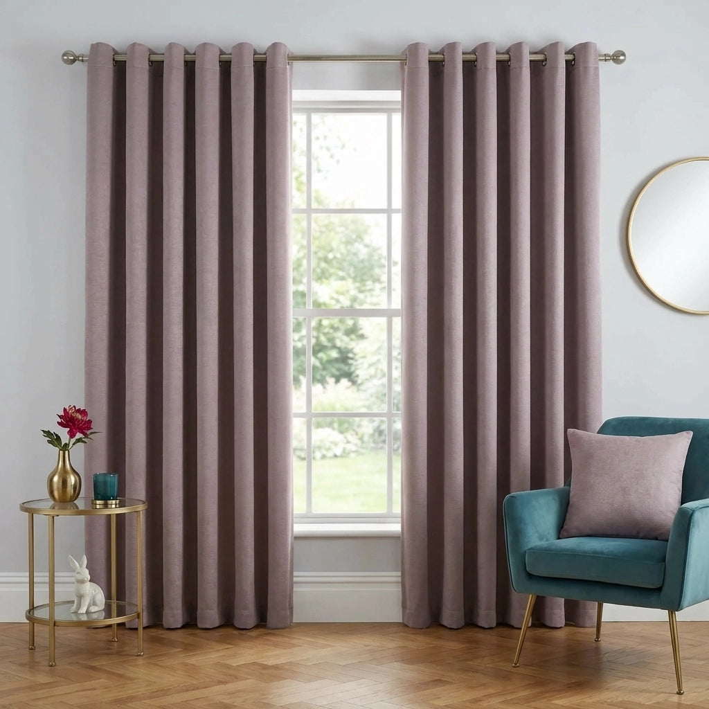 Strata Thermal Dim Out Woven Eyelet Curtains Pair 1