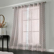 Harper Geometric Eyelet Voile Curtains Pair - Latte image 2