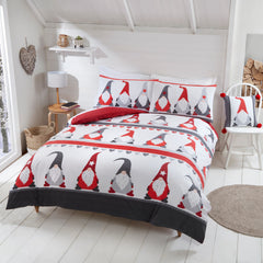 Christmas Festive Gonks Polycotton Duvet Cover Set - Multicolour