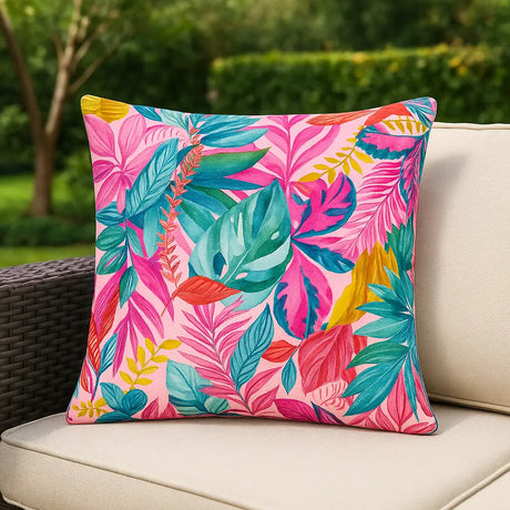 Psychedelic Jungle Outdoor Cushion Cover - Multicolour