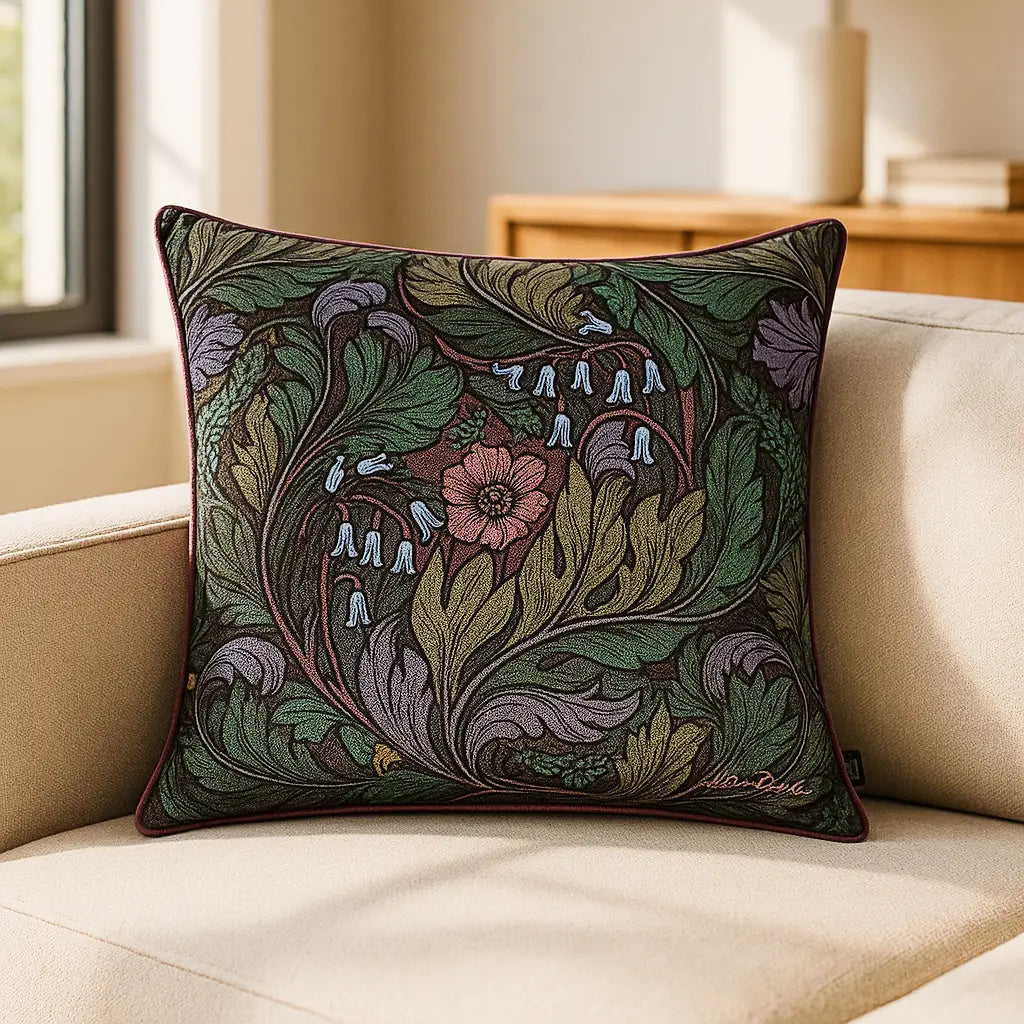 Laurence Llewelyn-Bowen Rambleicious Velvet Filled Cushion 55cm x 55cm - Green