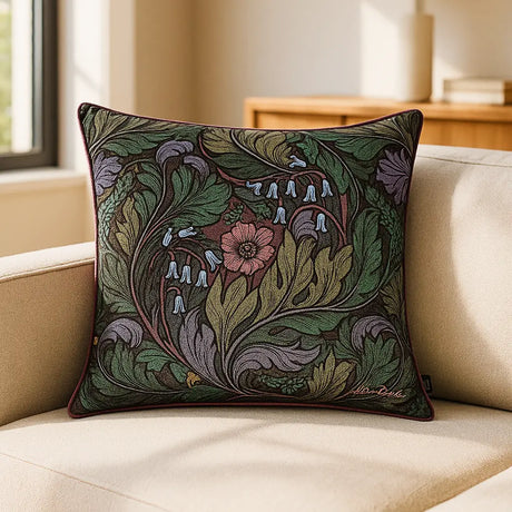 Laurence Llewelyn-Bowen Rambleicious Velvet Filled Cushion 55cm x 55cm - Green
