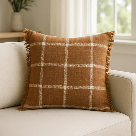 Beni Cushion Cover 18" x 18" - Ginger / Natural
