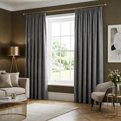 Dijon Blackout Thermal Tape Top Pencil Pleat Curtains 1