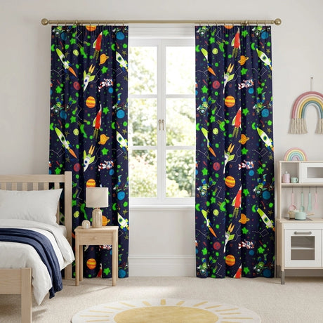Supersonic Kids Tape Top Ready Made Curtains 1