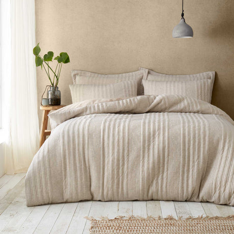 Pineapple Elephant Tamba Stripe Duvet Cover Set - Natural