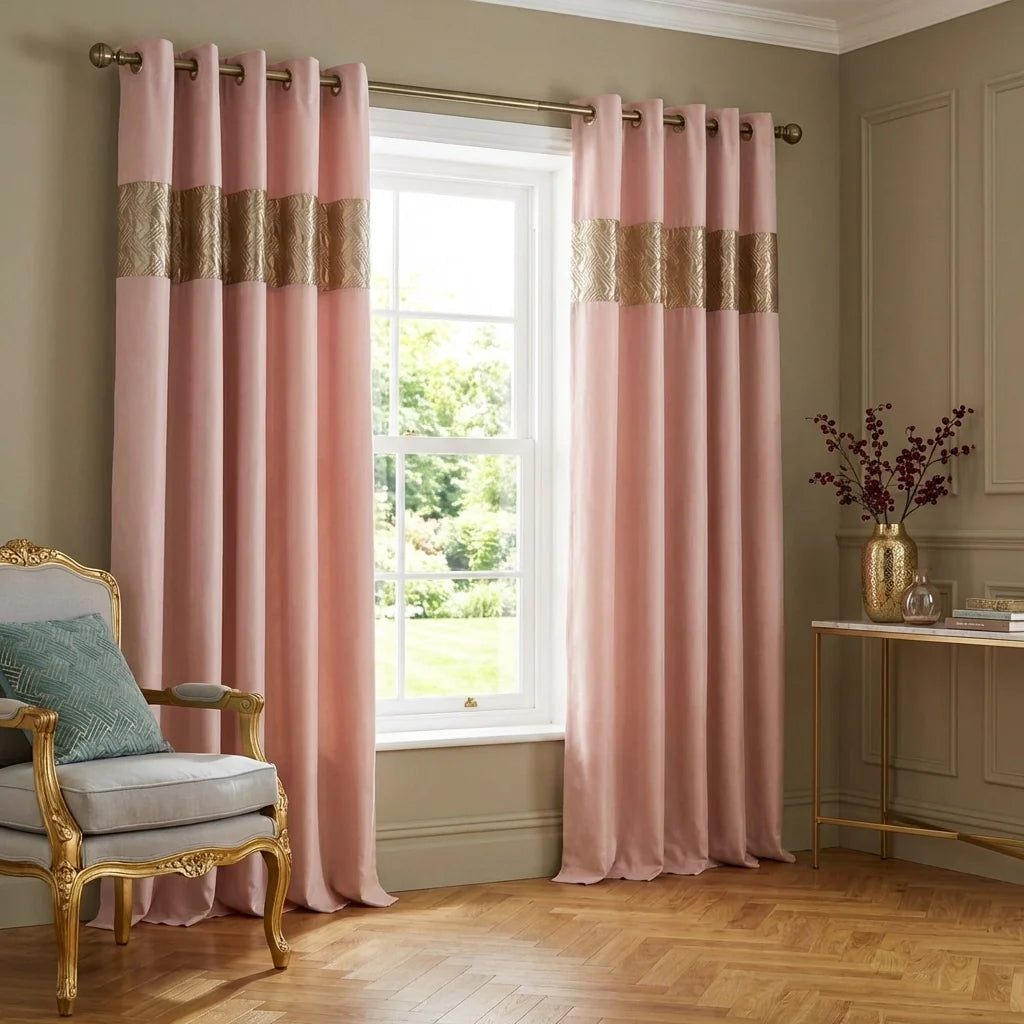 Capri Blush Eyelet Curtains