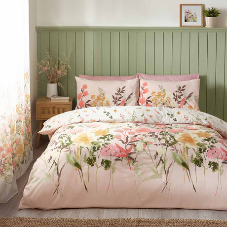 Catherine Lansfield Countryside Floral Duvet Cover Set - Pink