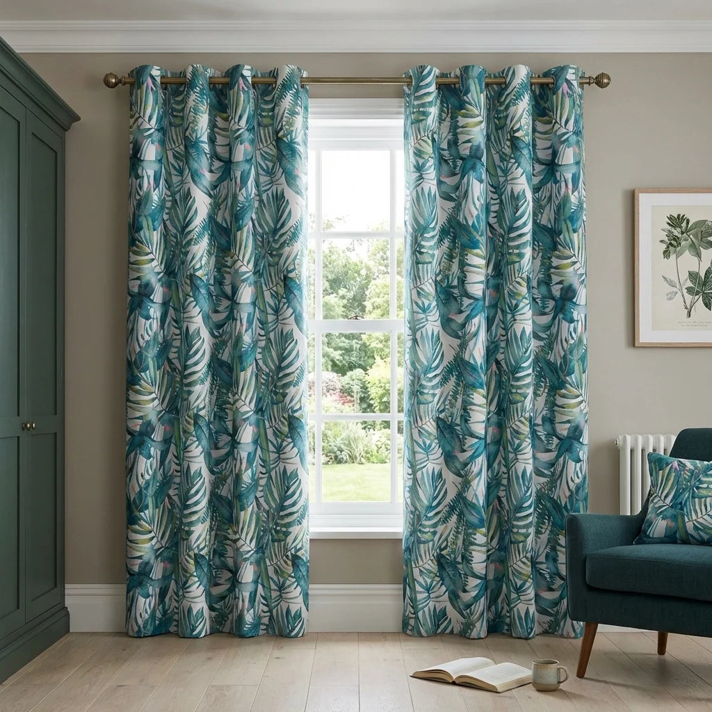 Malay Green Thermal Blackout Eyelet Curtains