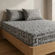 Football Grey Kids Single Fitted Sheet 1