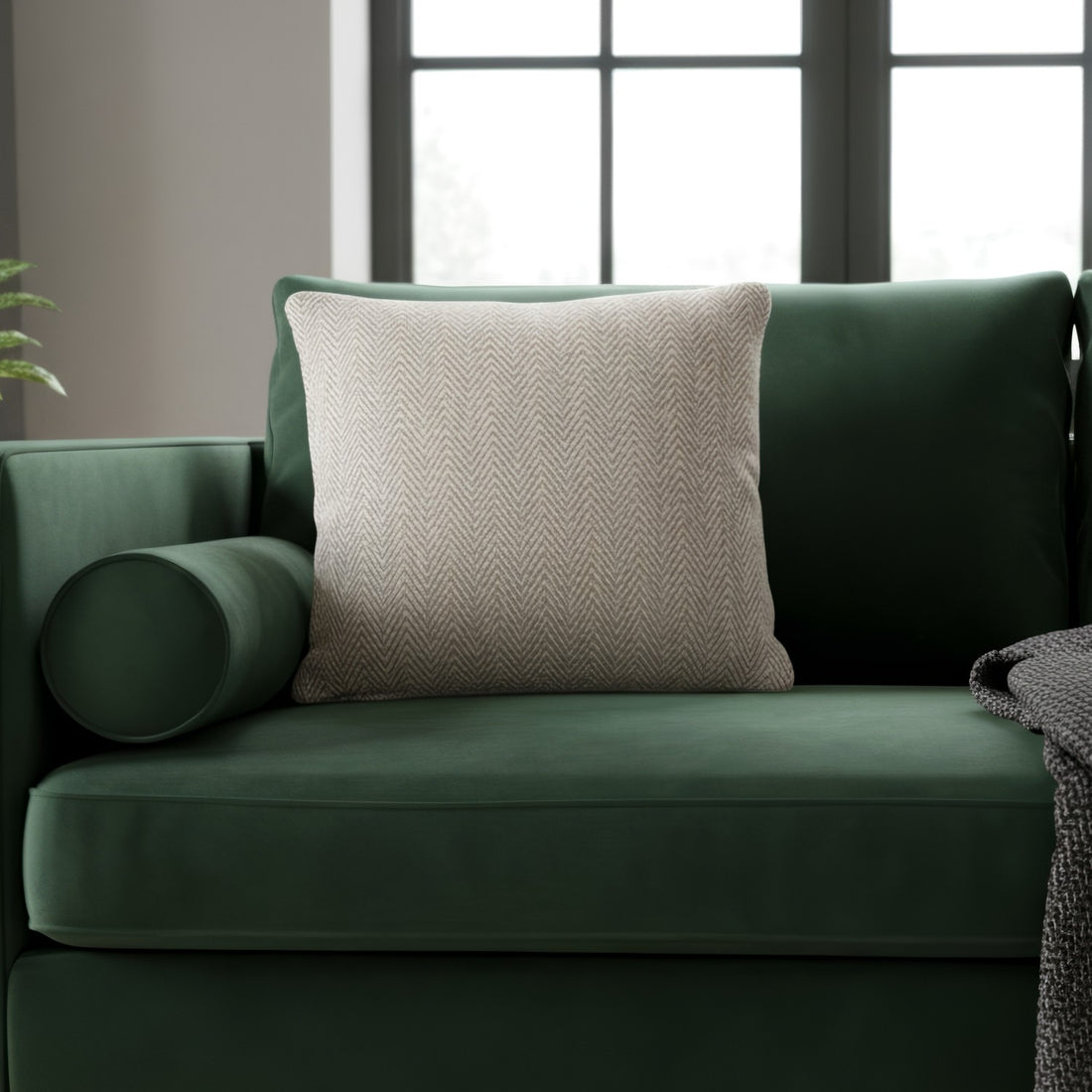 Skye 100% Cotton Natural Cushion Cover 17" x 17