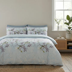Eloise Floral Duck Egg Duvet Cover Bedding Set