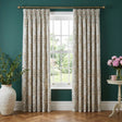 Edena Floral Pencil Pleat Curtains Natural 66 x 72 Inch 1