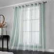 Harper Geometric Eyelet Voile Curtains Pair - Latte