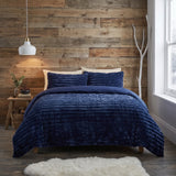 Rabbit Faux Fur Midnight Blue Duvet Cover Bedding Set