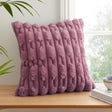 Bianca Carved Faux Fur Filled Cushion 50cm x 50cm - Pink